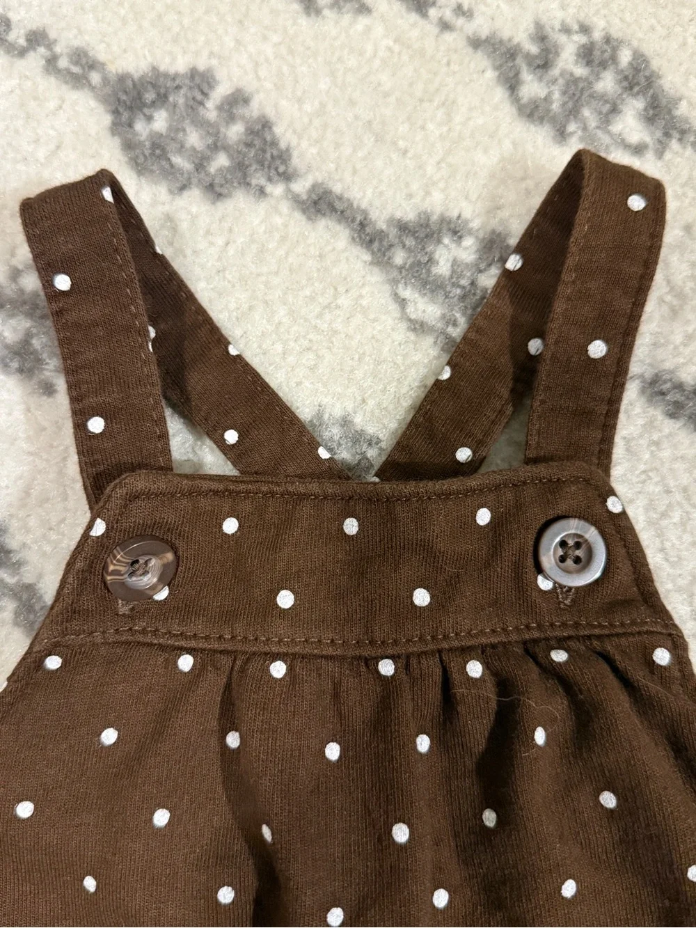 Carter's Brown Polka Dot Pumpkin Pinafore Dress 3m